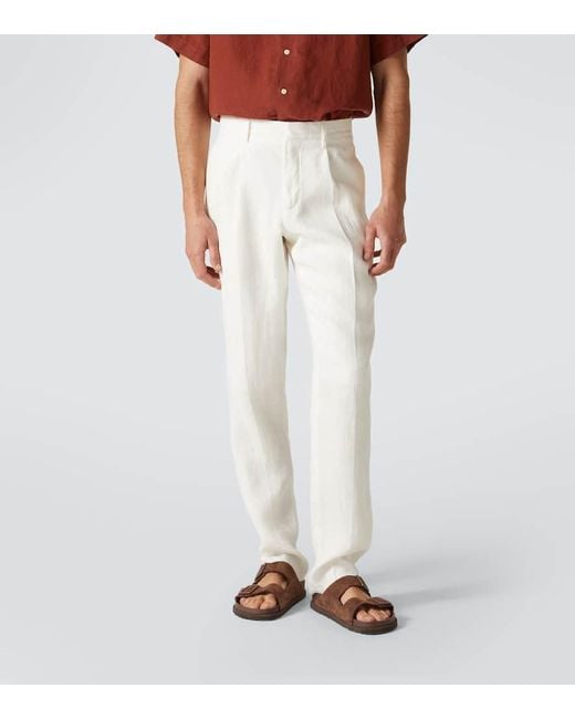 Pantaloni Regular di Lardini in White da Uomo
