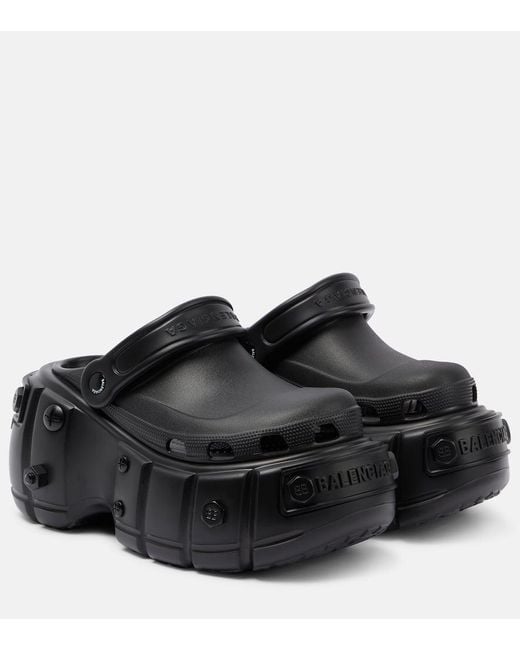 X Crocs mules con plataforma Hardcrocs Balenciaga de color Black