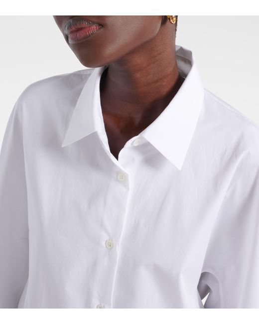 Dries Van Noten White Oversized Cotton Poplin Shirt