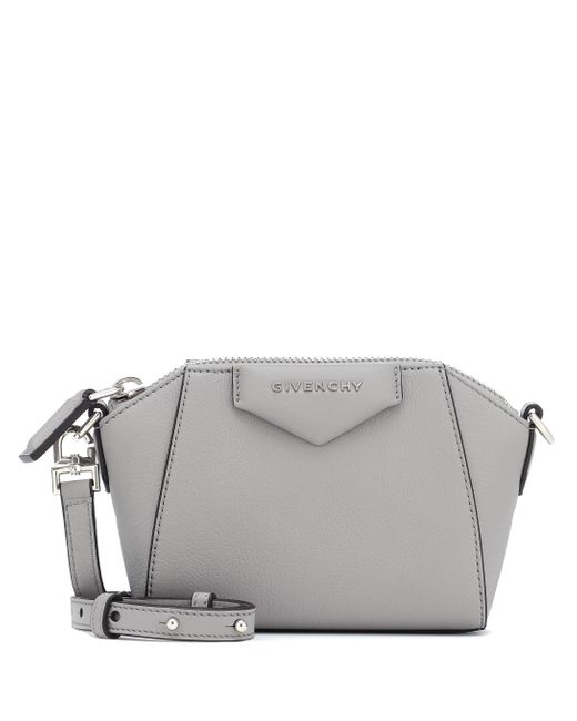 Givenchy Gray Antigona Nano Leather Crossbody Bag