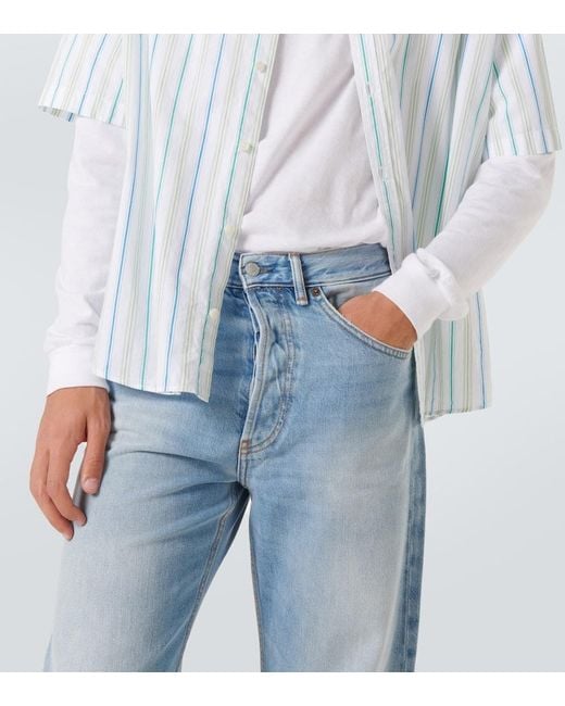 Jeans A Gamba Larga 2021M A Vita Media di Acne in Blue da Uomo