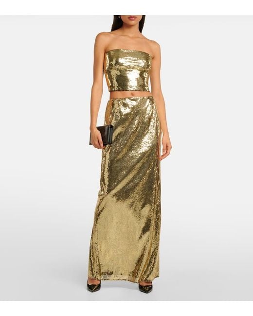 Dolce & Gabbana Metallic Cropped-Top Mit Pailletten