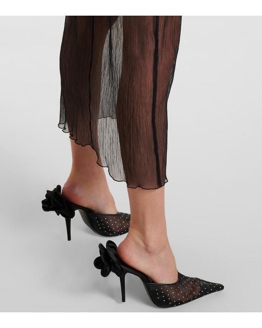Magda Butrym Blue Sheer Silk Organza Midi Dress