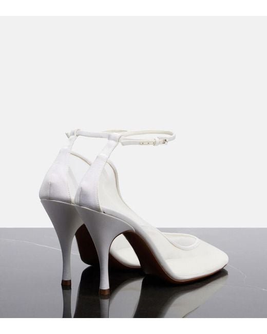 Alaïa White Grosgrain-Trimmed Mesh Pumps