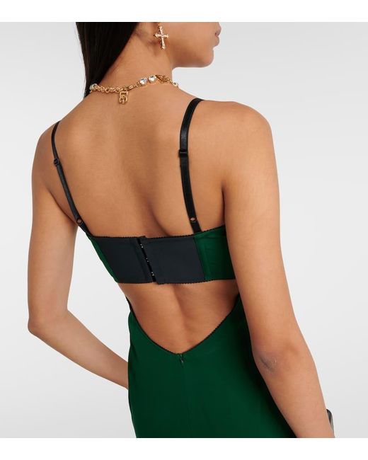 Vestido corsetero de charmeuse Dolce & Gabbana de color Green