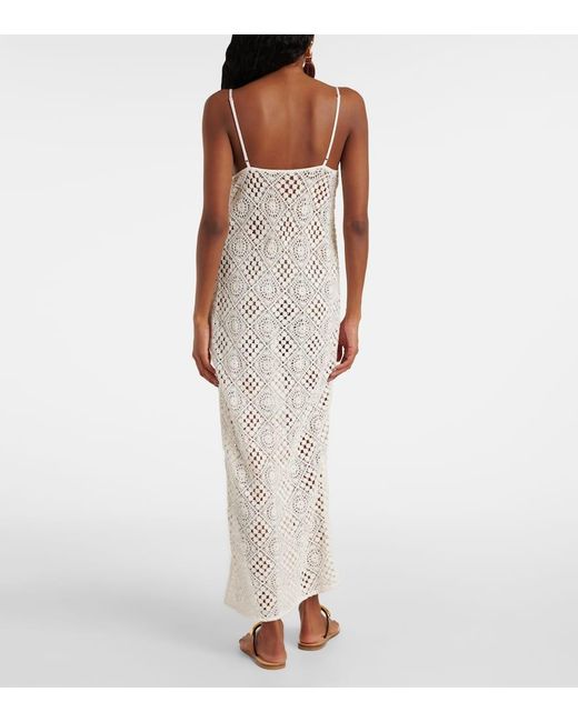 Sir White Rayure Crochet Cotton Maxi Dress