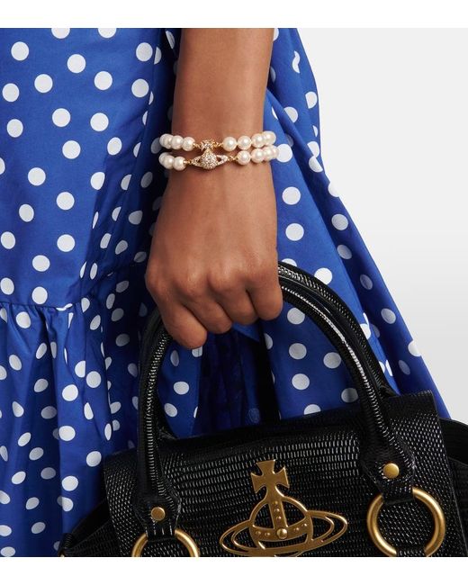Vivienne Westwood Natural Armband Graziella Aus Zierperlen Mit Kristallen