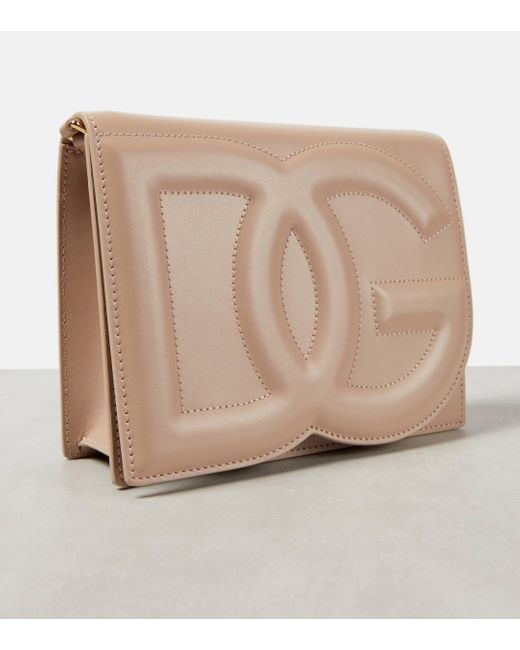 Dolce & Gabbana Natural Logo Leather Crossbody Bag