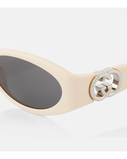 Gucci Gray GG Oval Sunglasses