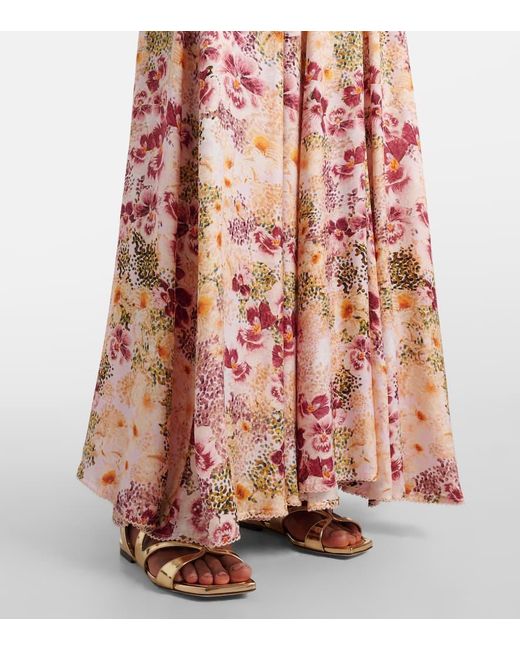 Robe Longue A Fleurs Agua Bendita en coloris Pink