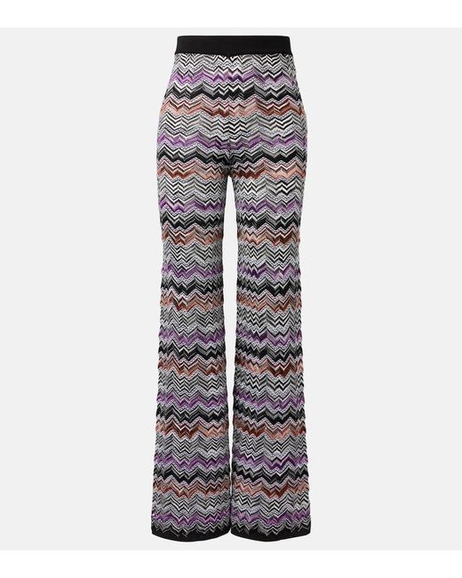 Missoni Gray Weite Hose Aus Haekelstrick