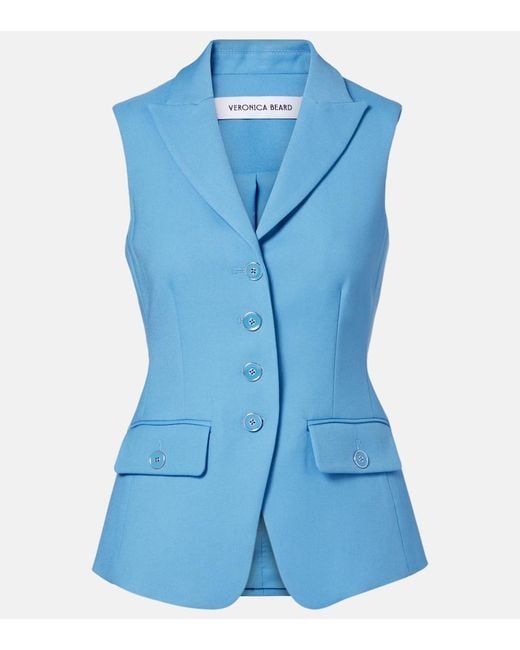 Veronica Beard Blue Benny Single-Breasted Vest