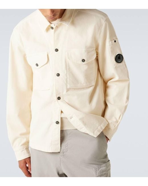 C P Company Hemdjacke Lens Aus Einem Baumwollgemisch in Natural für Herren