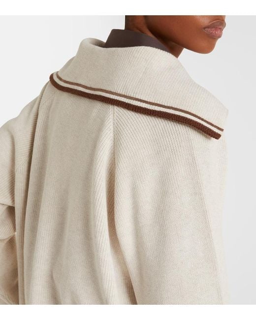 Brunello Cucinelli White Monili Cotton Sweater