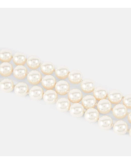 Vivienne Westwood White Graziella Embellished Faux Pearl Bracelet