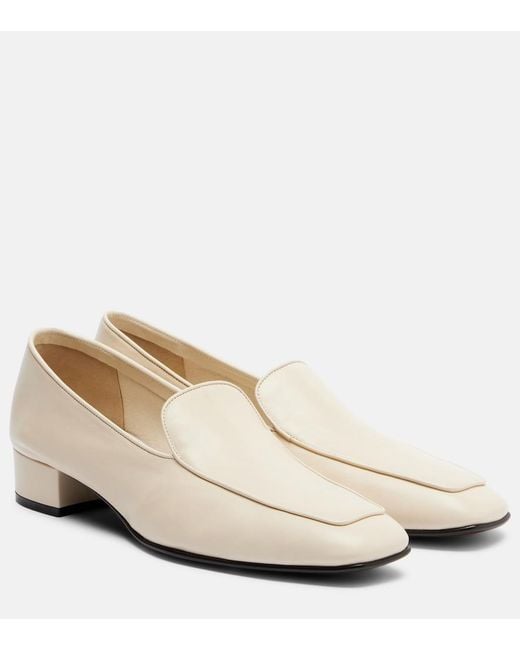 Herbert Levine Natural Fair And Square Leather Loafers