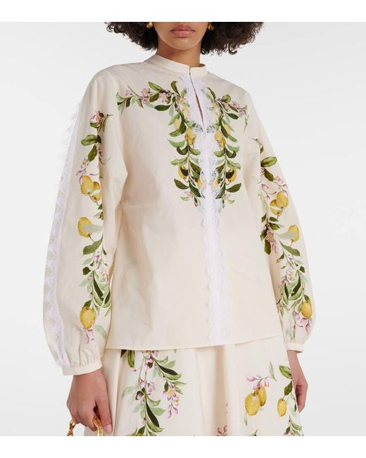 Blusa de algodon bordada Giambattista Valli de color Metallic