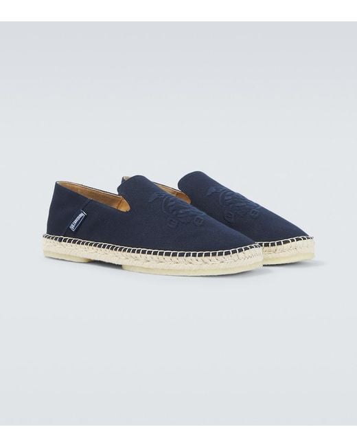 Vilebrequin Blue Embroidered Canvas Espadrilles for men