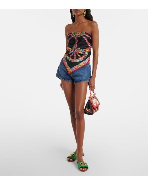 Dolce & Gabbana Red Sicily Medium Printed Top-Handle Bag