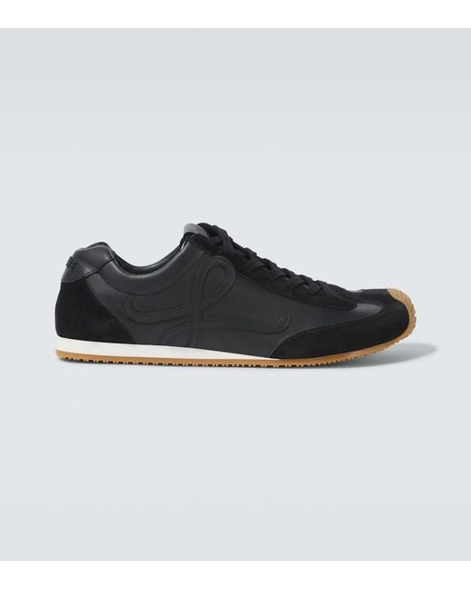 Loewe Black Leather-Suede Ballet Runner 2.0 Sneakers for men