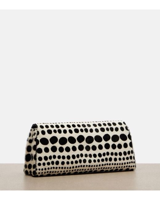 Khaite Black Audrey Polka-Dot Calf Hair Clutch