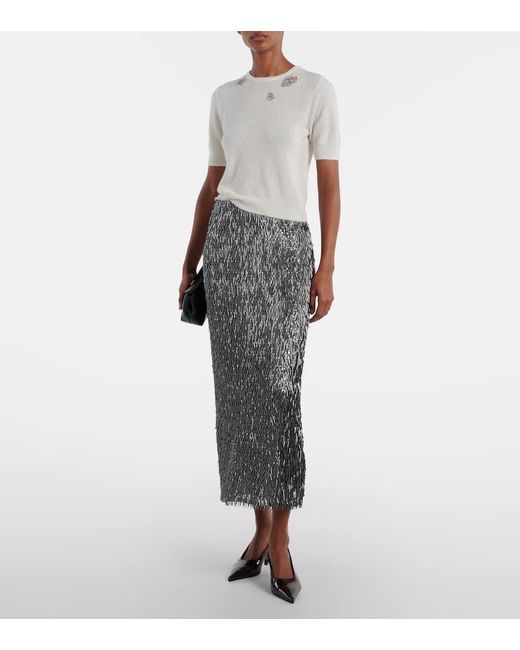 Erdem Natural Embellished Top