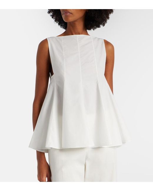 Khaite White Marita Cotton Top