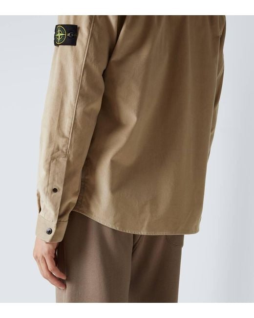 Stone Island Hemd Compass Aus Baumwoll-Cord in Natural für Herren