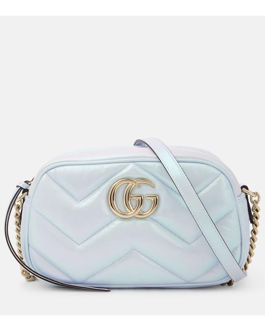 Gucci Blue GG Marmont Small Leather Shoulder Bag
