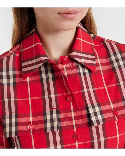 Camicia Check di Burberry in Red