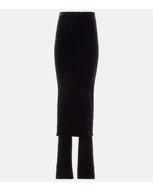 Alaïa Black Fluid Jersey Skirt Pants