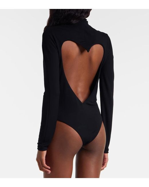 Alaïa Black Open-Back Jersey Bodysuit