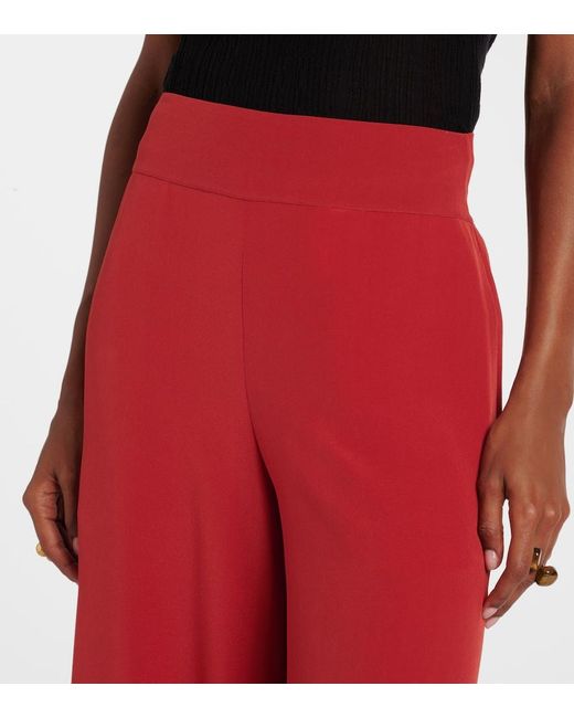 Joseph Red Rihani Silk Wide-Leg Pants