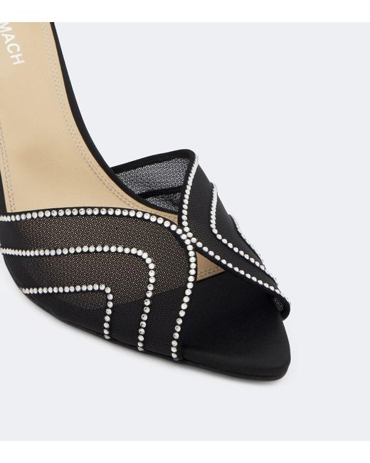 Mach & Mach Black Embellished Mesh Sandals