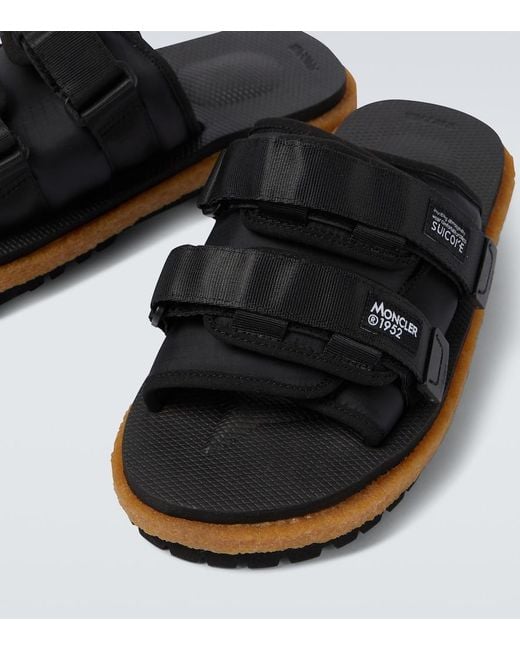 Moncler Genius Black Sliders for men