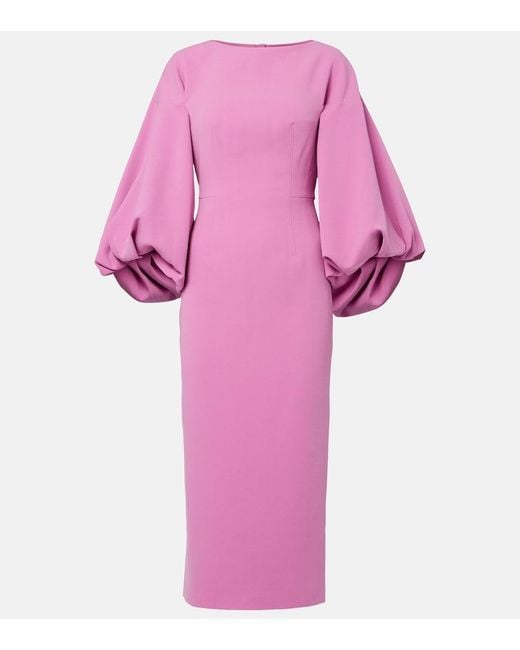 Roksanda Pink Garance Balloon-Sleeve Crepe Gown