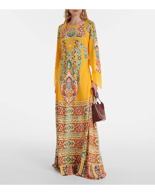 Etro Metallic Printed Maxi Dress