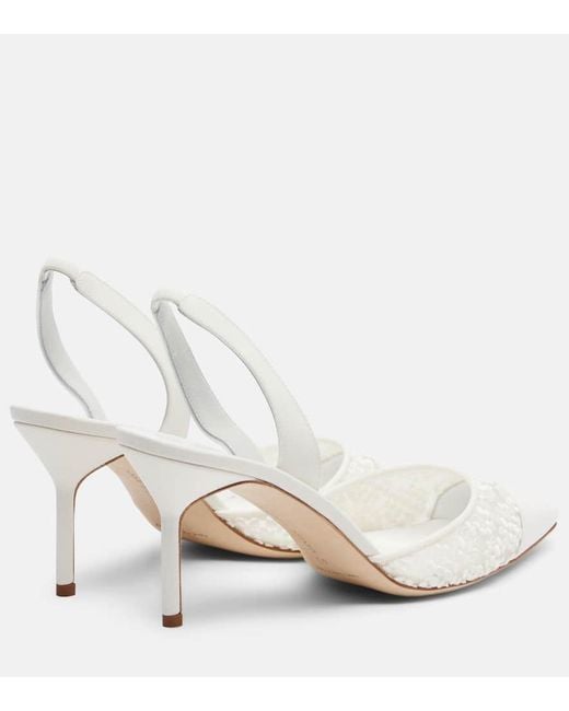 Pumps Slingback Capsli 70 di Manolo Blahnik in White