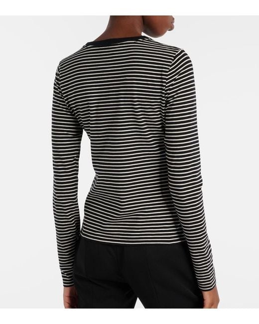 Nili Lotan Blue Simone Striped Cotton Jersey T-Shirt