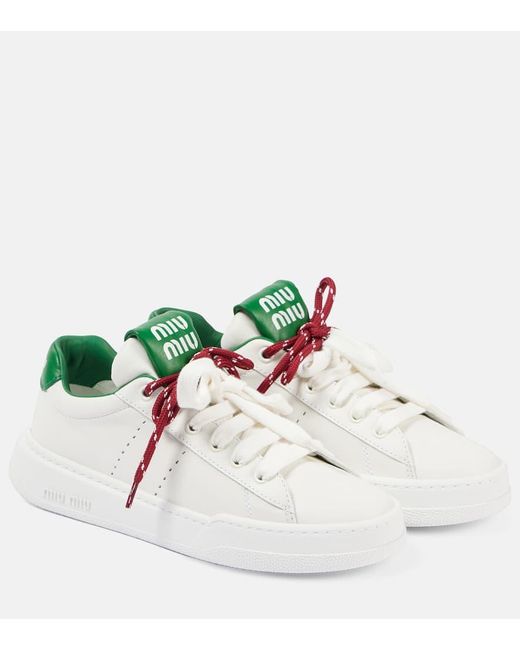 Miu Miu White Leather Sneakers