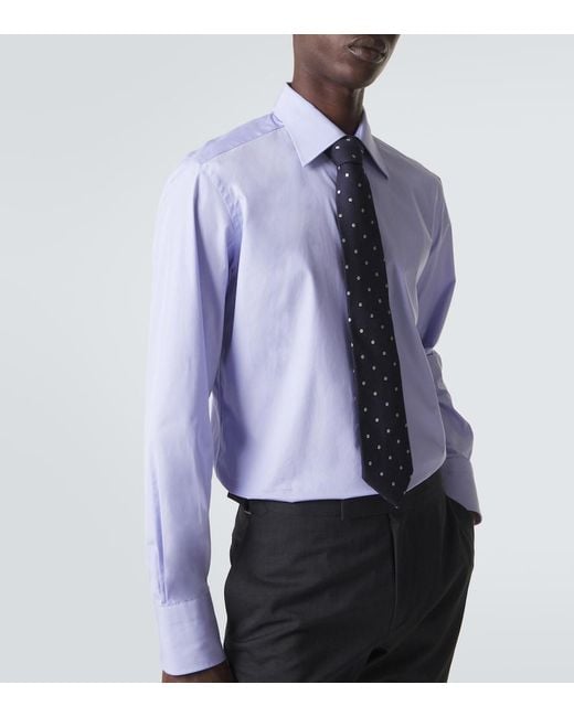 Tom Ford Blue Cotton Poplin Shirt for men