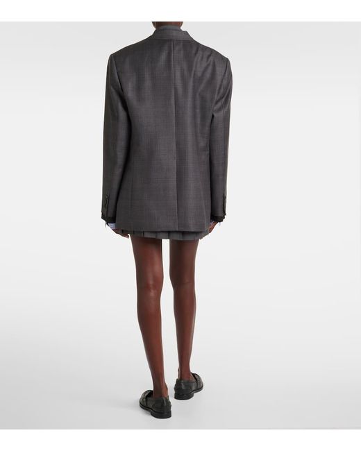 Miu Miu Gray Blazer Aus Schurwolle