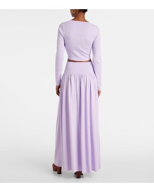 Zimmermann Purple High-Waisted Maxi Skirt