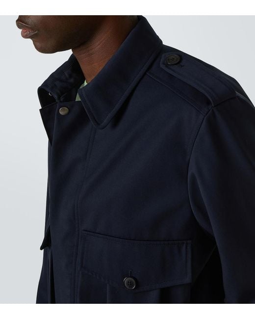 Dries Van Noten Blue Wool Gabardine Jacket for men