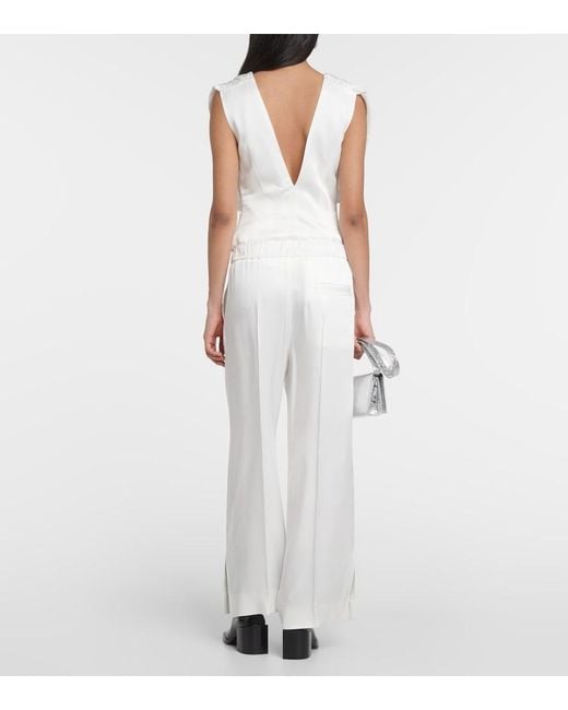 Jil Sander White Satin Straight Pants