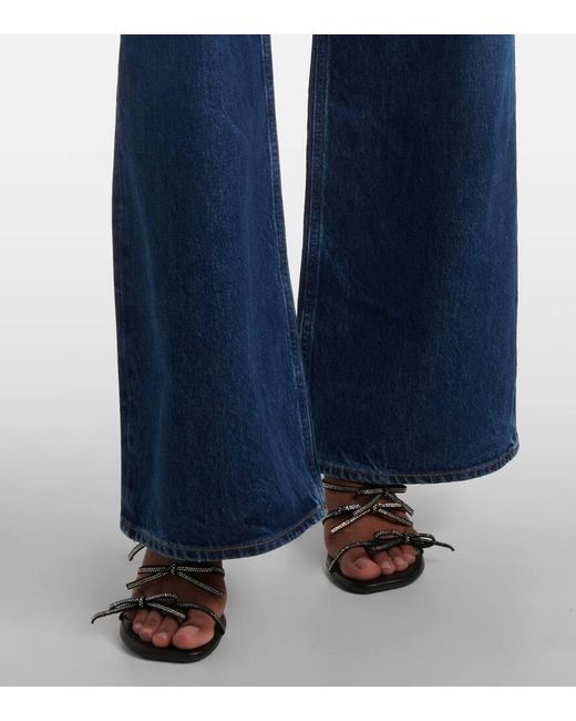 Jeans A Gamba Larga Dame Jean No Cuff di Agolde in Blue