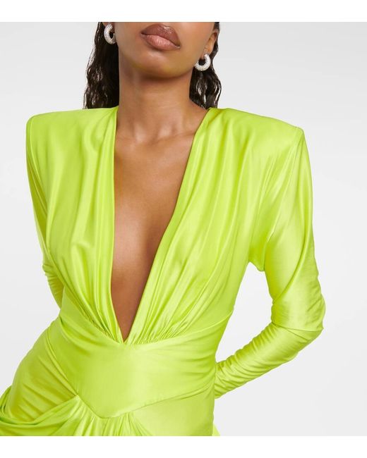 Alexandre Vauthier Yellow Draped Jersey Gown