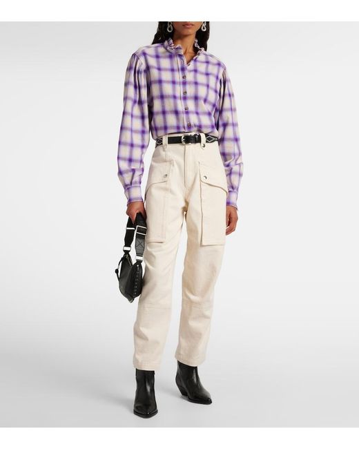 Isabel Marant Purple Checked Cotton Shirt