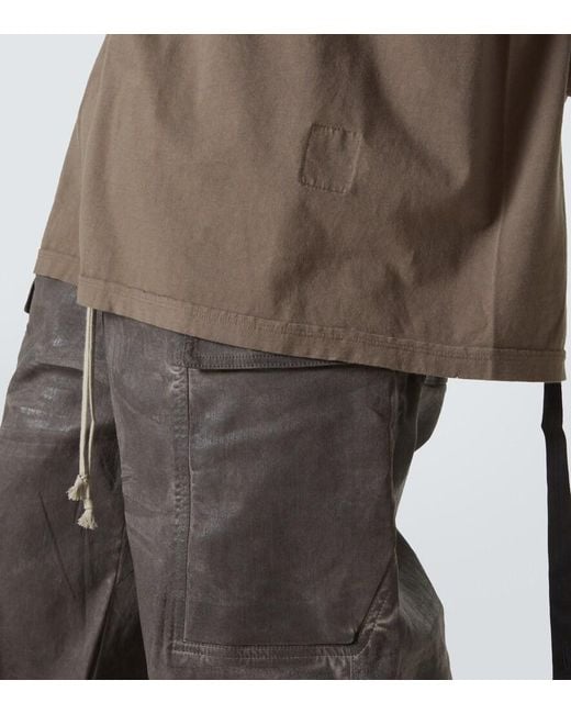 Rick Owens Brown Oversized Cotton Jersey T-Shirt for men