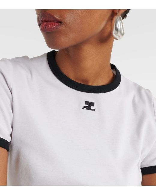 Camiseta Reedition de algodon con logo Courreges de color White